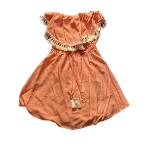 Ocean Drive size Medium coral strapless mini sun dress